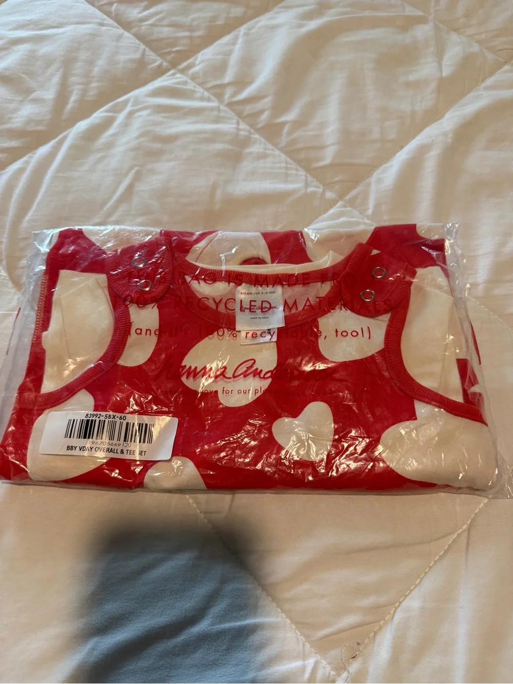 Hanna Andersson Baby Valentine's Long Sleeve T-Shirt & Overalls Set